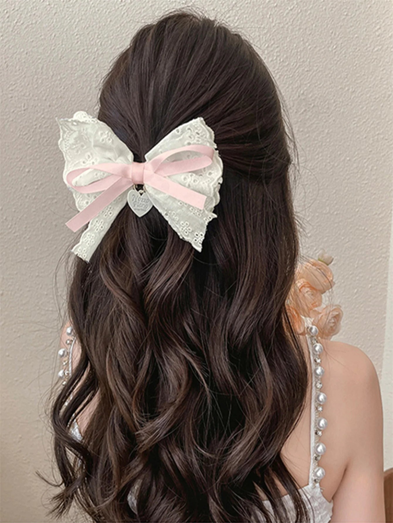 Embroidered Lace Hair Bow.
