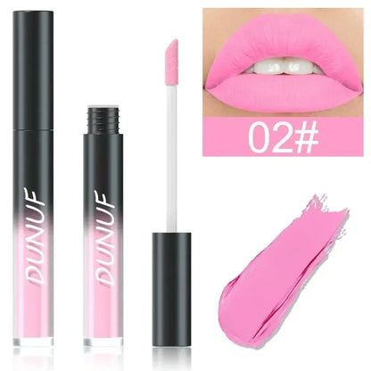 DUNUF 32 Color Matte Liquid Lipstick: Bold Pigment Non-Stick Lip Glaze
