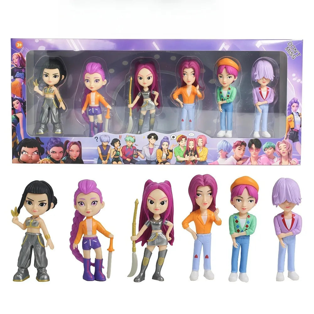 K-Pop Idol "Tiger Star" Chibi Action Figures: 6-Piece Hunter Anime Collectible Set