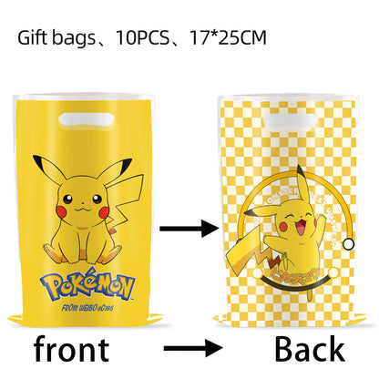 Pikachu Birthday Gift Bag Pokemon Figures Pokemon Gift Bag Pikachu Candy Bag Packaging Giveaway Party Favors Guest Pokemon Gift