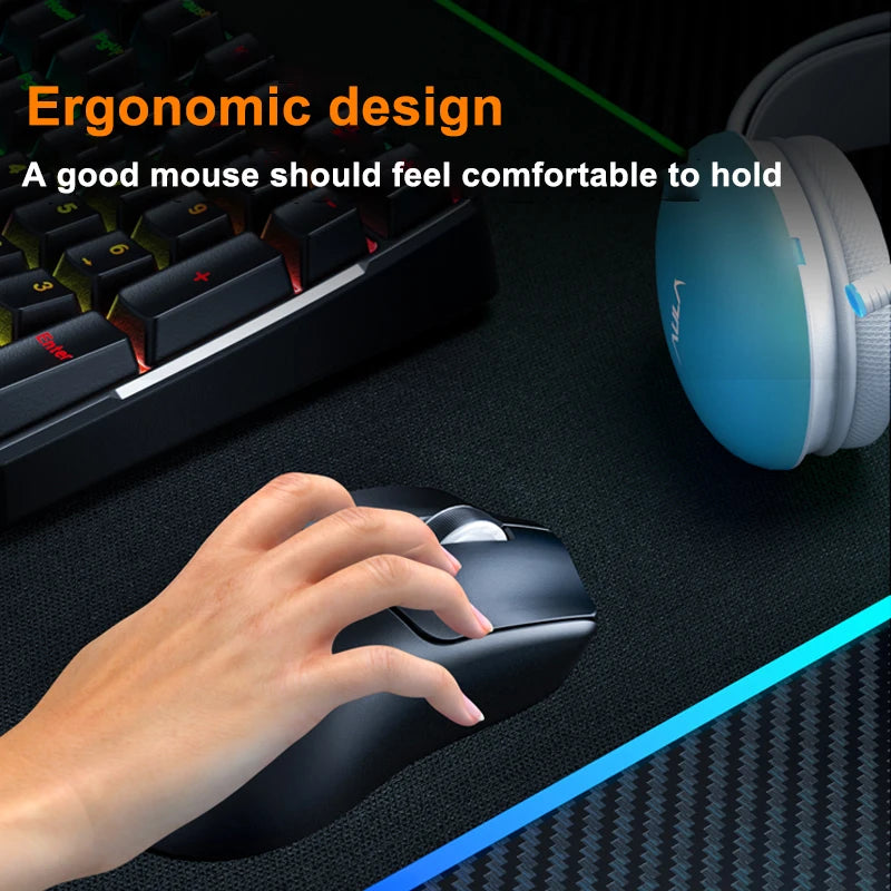 AULA SC580 Gaming Mouse Tri-mode Rechargeable Ergonomic Bluetooth Mouse 10000 DPI E-sports Lightweight Mice for Office Gaming