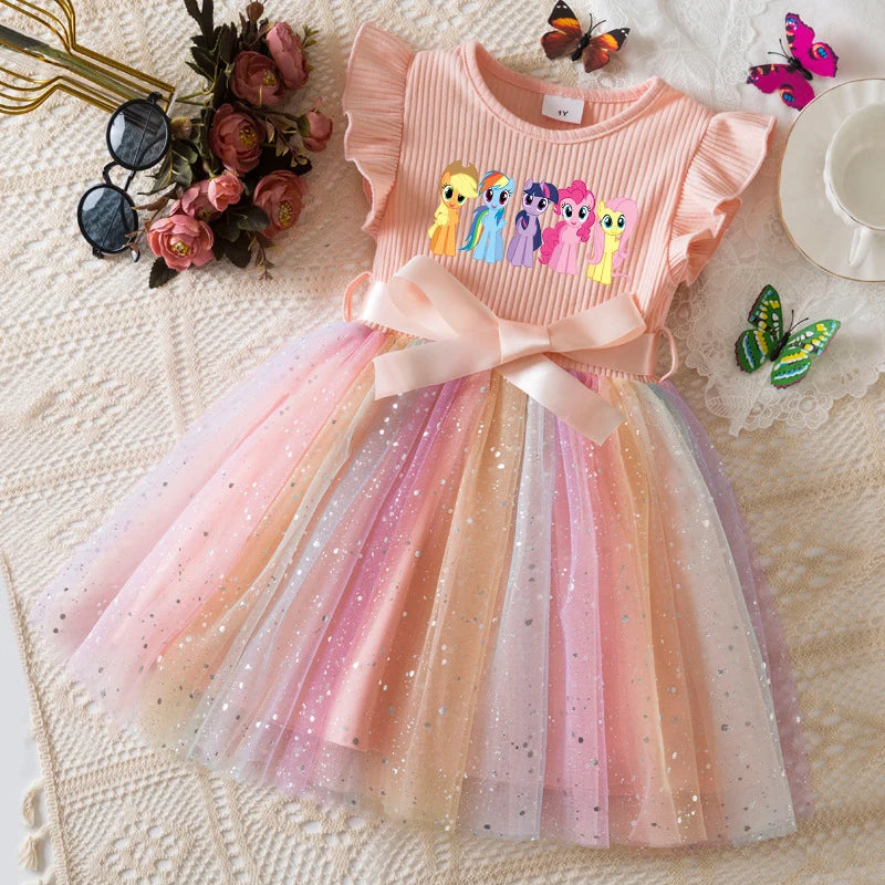 Official My Little Pony "Rainbow Magic" Princess Dress: Lavender Ribbed Bodice & Sequin Tulle Tutu