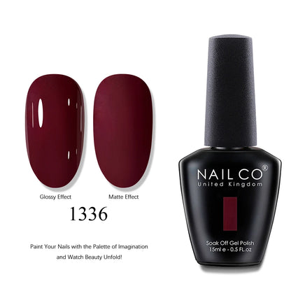 NAILCO 15ml Brown Nails Art Red Color Gel Nail Polish Semi-permanent UV Gel Polish Coffee Manicure Chocolate Hybrid Nail Varnish