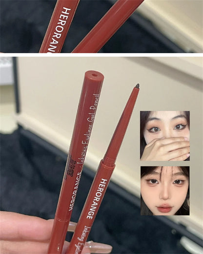 12 Colors Eyeliner Pencil Waterproof Long-lasting Orange Black Brown Easy Wearing Eyeshadow Contour Stick Lying silkworm Makeup
