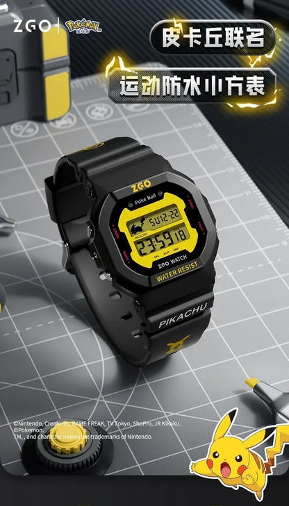 ZGO Co-branded  Watch Men's Sports Waterproof Student Trend Pikachu Quartz Electronic Watch Gifts