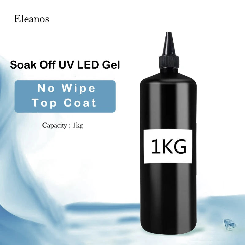 Eleanuos Super Quality Hema TPO Free 1KG No Wipe Top Coat Primer Base Coat UV Gel Soak Off Nail Supplier Gel Polish For Nail Art