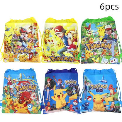 Pokemon Themed Cartoon Pikachu Birthday Party Children's Bag Balloon Decoration Paper Bag Cake Box Baby Shower