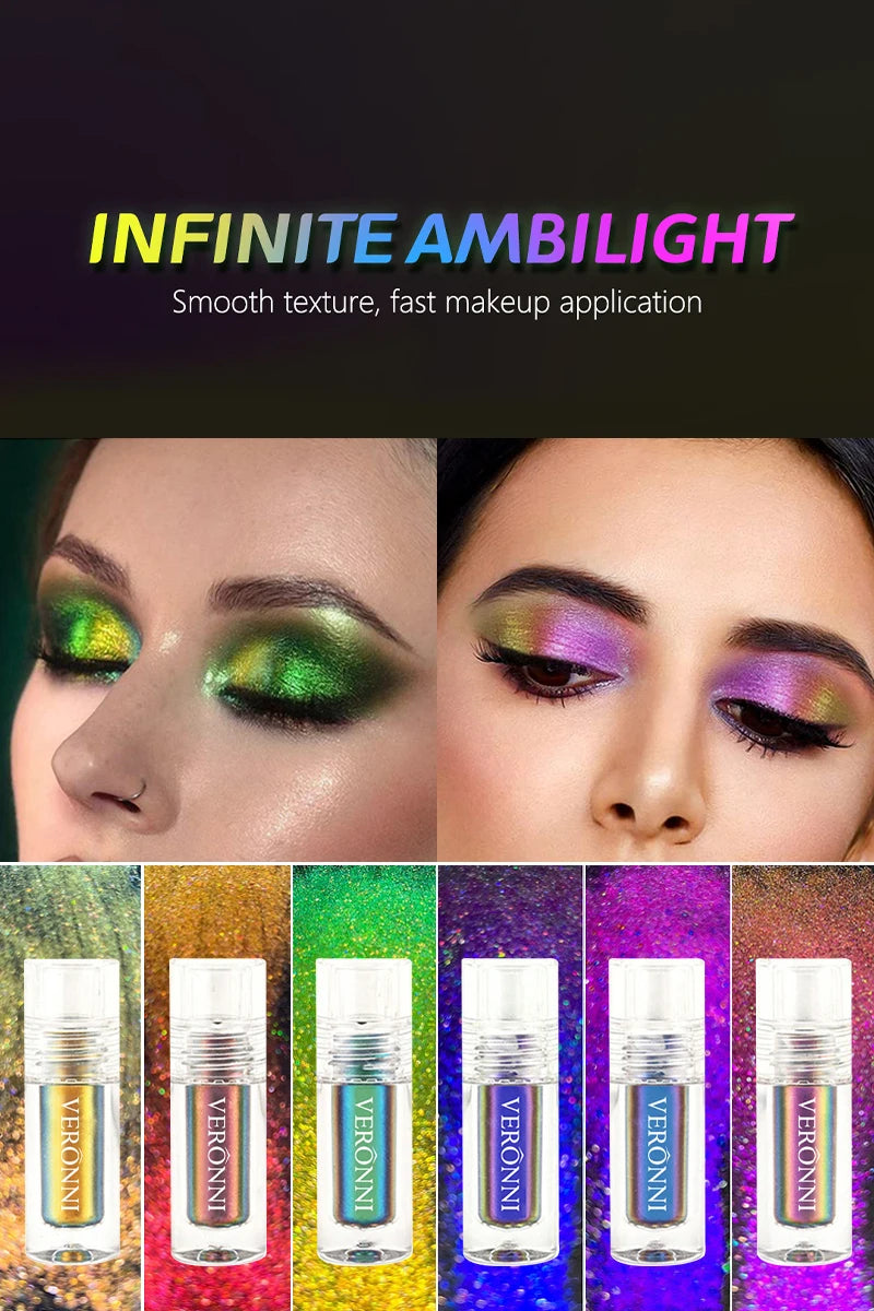 Chameleon Liquid Eyeshadow Long Lasting Multichrome Duochrome Eyeshadow Pigments Aurora Eyeshadow Glitter Makeup Party Cosmetic