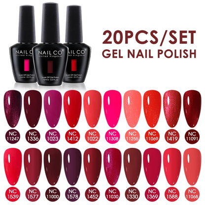 NAILCO 15ml 30/20/10pcs/Set UV Gel Nail Polish Semi Permanent Esmalte Vernis LED Gel Varnish Soak Off Nail Art All For Manicure