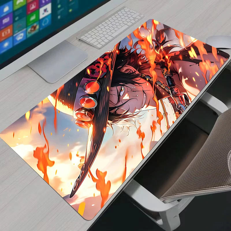 One Piece Portgas·D· Ace Mouse Pad Notbook Large Keyboard NonSlip Rubber Computer Carpet Desk Mat PC Gamer MousePad Youth Gifts