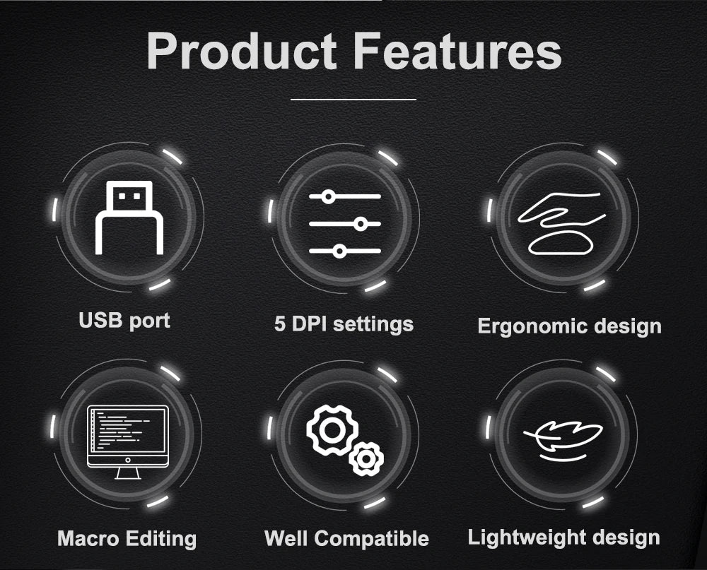E-YOOSO X-51 USB Wired Gaming Mouse 24000 DPI 6 buttons programmable game Optical mice for Computer PC Laptop