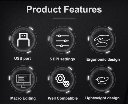 E-YOOSO X-51 USB Wired Gaming Mouse 24000 DPI 6 buttons programmable game Optical mice for Computer PC Laptop