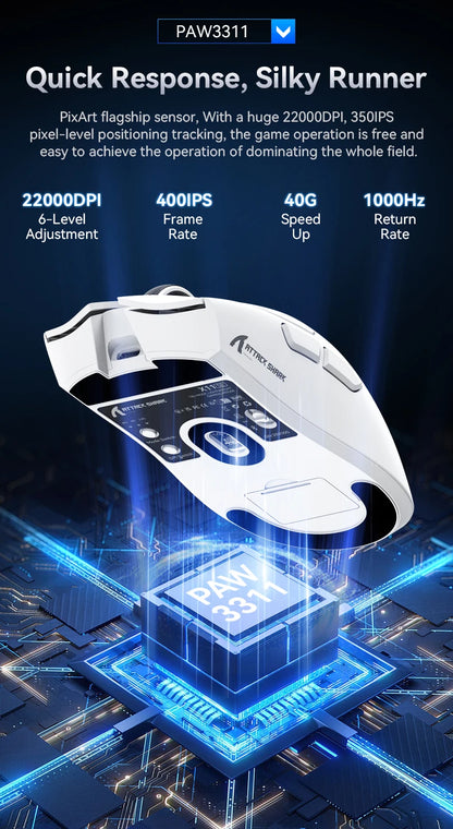 Attack Shark X11 X11SE Wireless Gaming Mouse,1000 Hz,2.4G RGB Optical Mouse,16000 DPI,Ergonomic Computer Mice for PC Laptop Mac