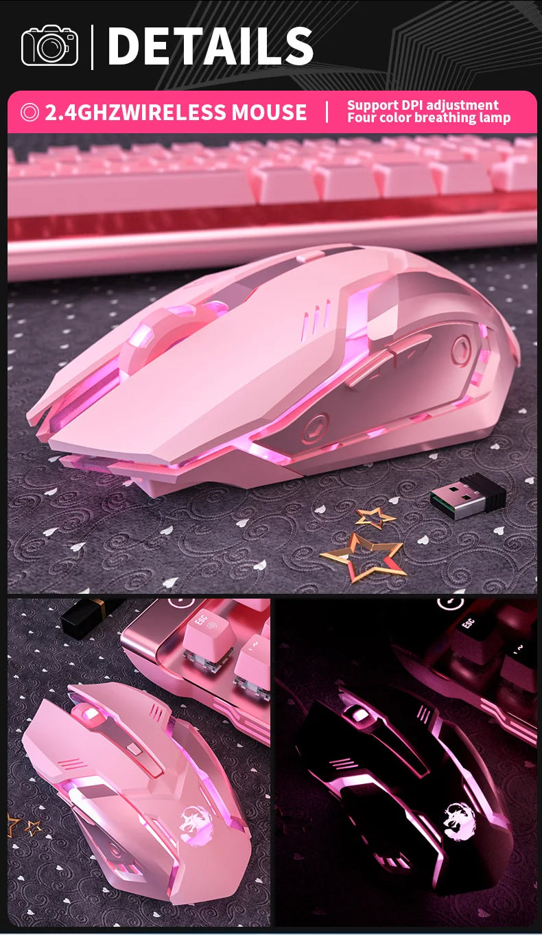 Gaming Mute Mouse Cute RGB Gamer 6 Buttons Mice Optical Office Computer Mouse For Desktop Laptop Ergonomic Game Mouse