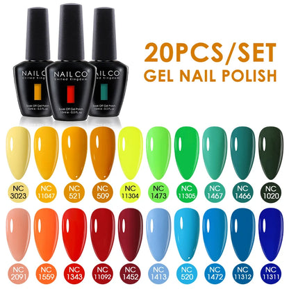 NAILCO 15ml 30/20/10pcs/Set UV Gel Nail Polish Semi Permanent Esmalte Vernis LED Gel Varnish Soak Off Nail Art All For Manicure