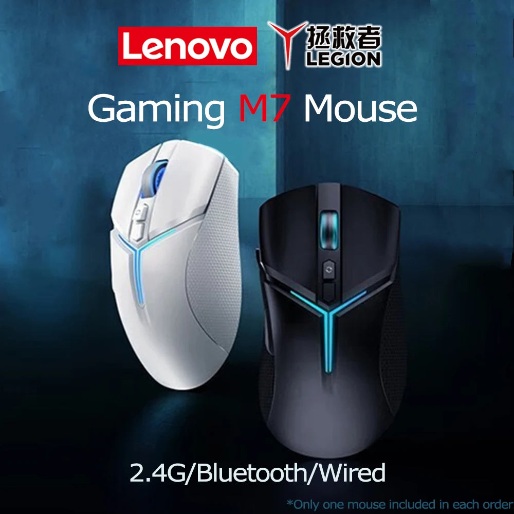 Lenovo Legion M7 Gaming E-sports Mouse Wireless Bluetooth Lightweight ergonomic RGB Free definition  Optical micro motion 3-Mode