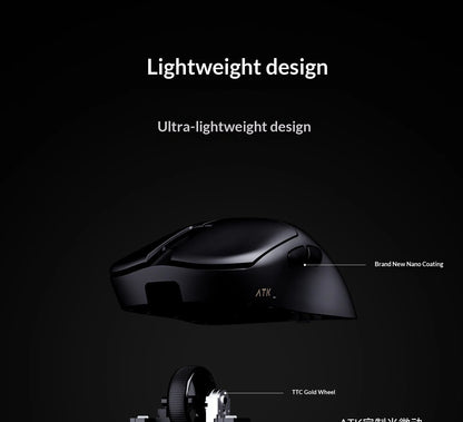 NEW ATK U2/V2 PAW3950 8K Wireless Gaming Mouse 3mode Double 39g Lightweight E-Sport Mouse Custom Accessory Computer Office Work