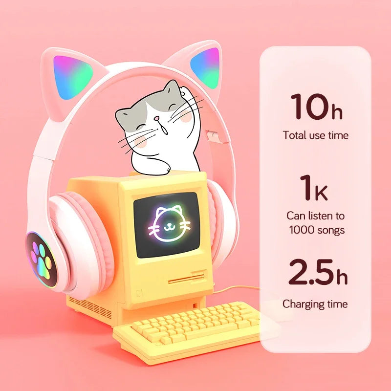 Cat Ears Bluetooth Headphones
