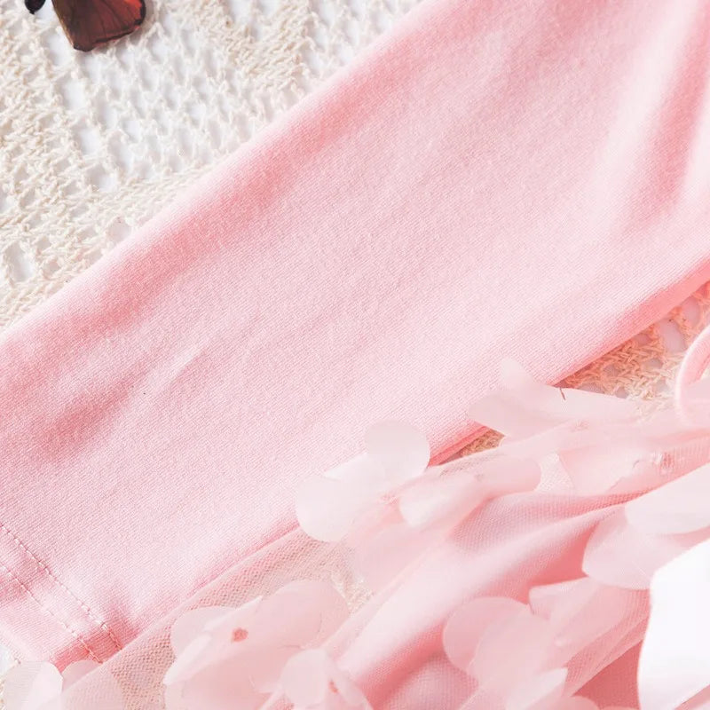 Girls' K-Pop HUNTRX "Butterfly Dreams" Dress: Long Sleeve 3D Applique Tutu Princess Gown
