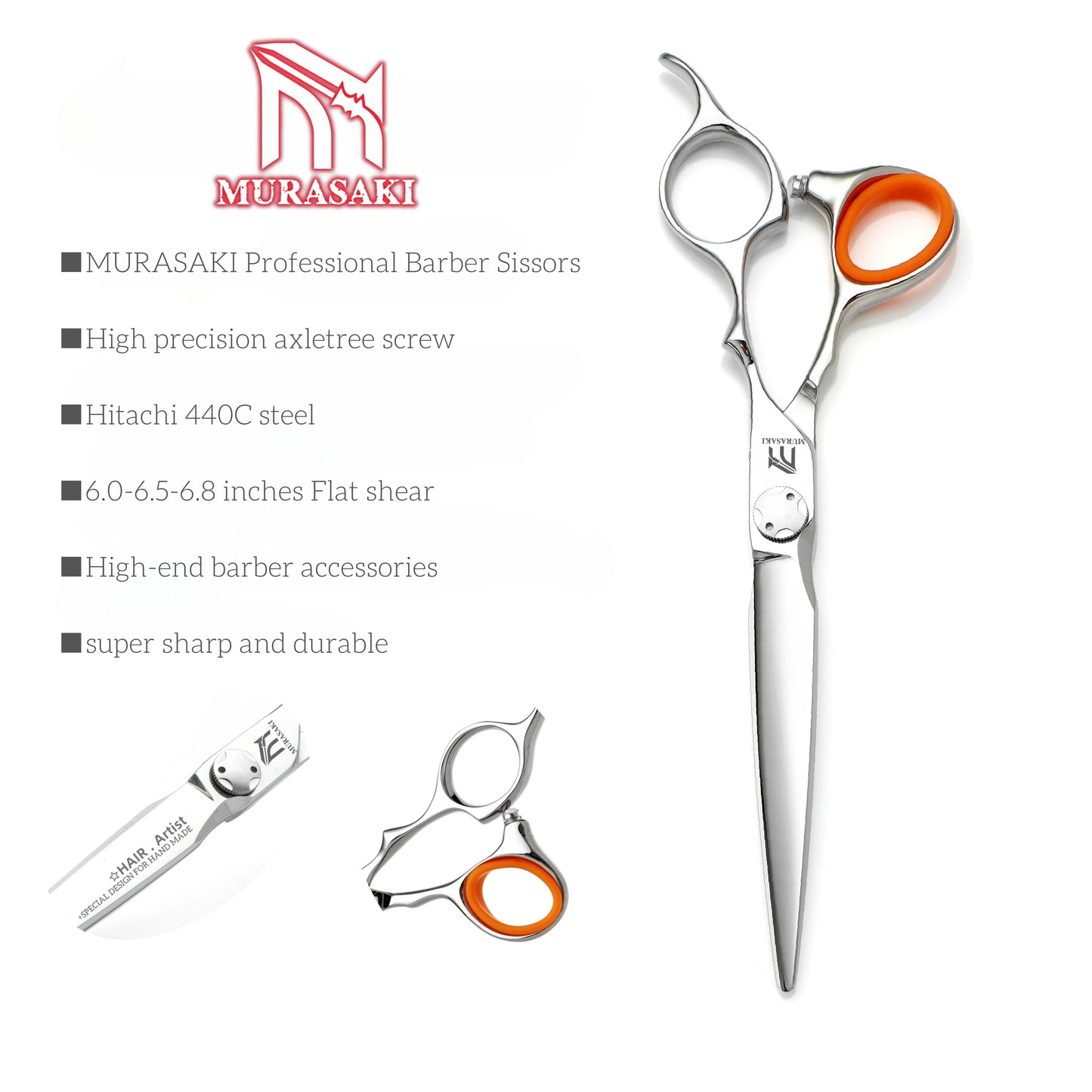 MURASAKI 6.0 inchhair thinning scissors，Professional Barber Accessories，Made by Hitachi 440C Steel，High-end Hair Cutting Tools