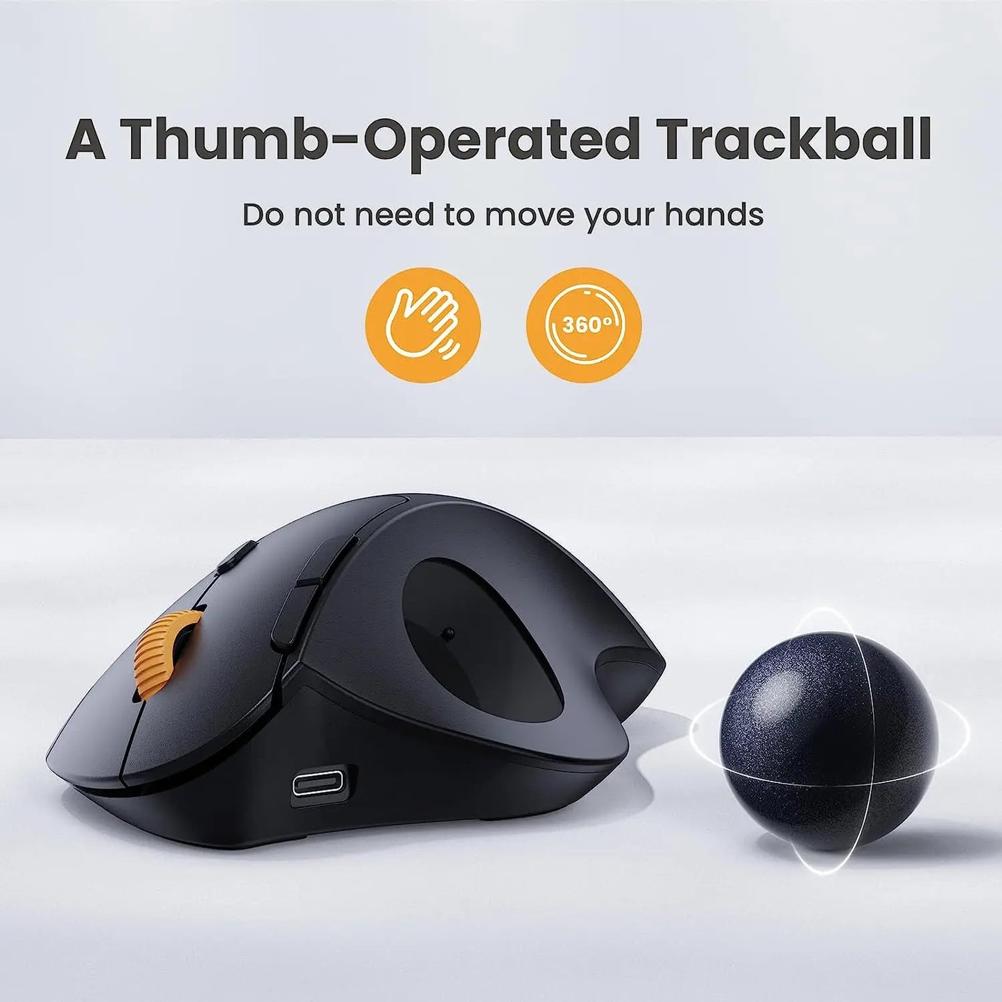 EM04 Ergonomic Trackball Mouse