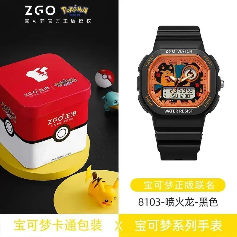 ZGO Co-branded  Watch Men's Sports Waterproof Student Trend Pikachu Quartz Electronic Watch Gifts