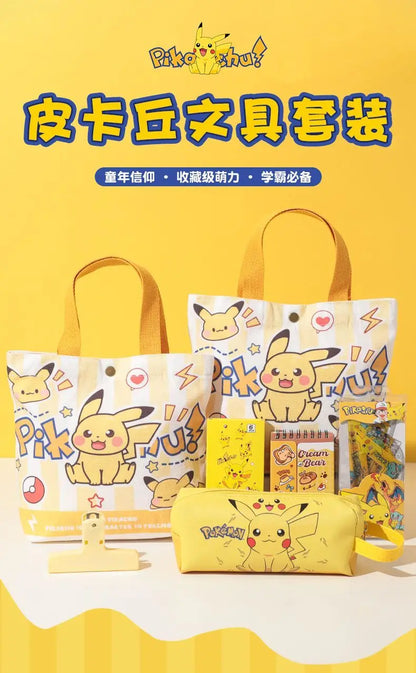 Cute Pokemon Pikachu Canvas Tote Bag Cartoon Anime Shopping Bag Reusable Lightweight school Portable Bag Daily Travel Gift Bag
