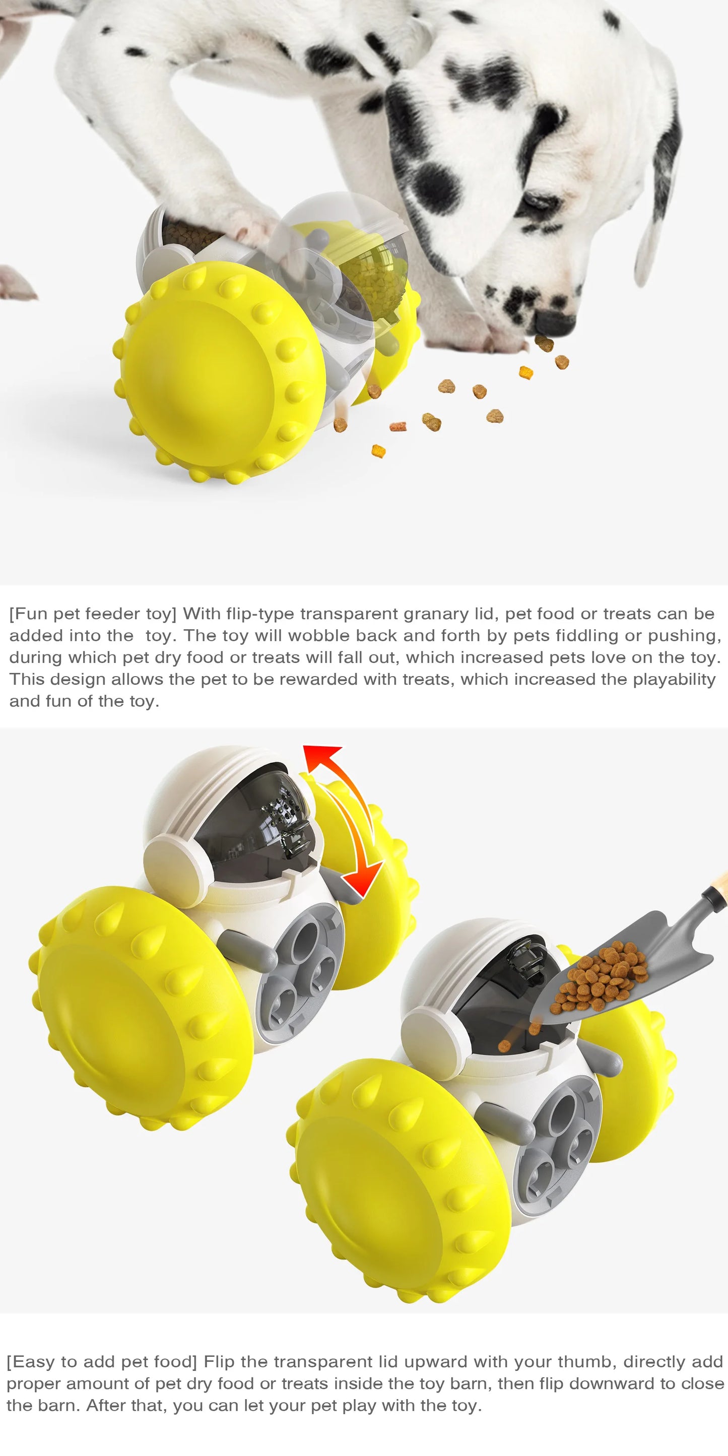 Pet Balance Car Slow Feeder Toy Interactive Treat Dispenser for Dogs Cats Anti-overturn Gravity Move Puzzle Toy Relieve Anxiety