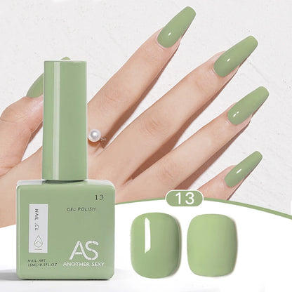 AS 1pc 15ml Bright Yellow Gel Nail Polish Starter Pure Soak Off No Wipe Nail Gel Polish Varnish Suitable For All Seasons