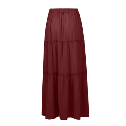 Women’s Boho Maxi Skirt: High-Waisted A-Line Tiered Long Skirt