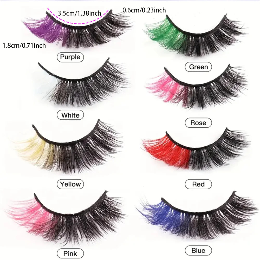 8 pairs of Colorful High-Quality Faux Eyelashes,Individual Lashes Creating a Different Personality for You lash extensions