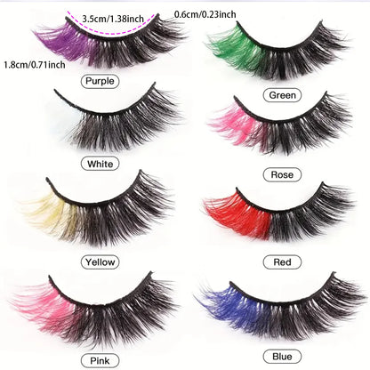 8 pairs of Colorful High-Quality Faux Eyelashes,Individual Lashes Creating a Different Personality for You lash extensions
