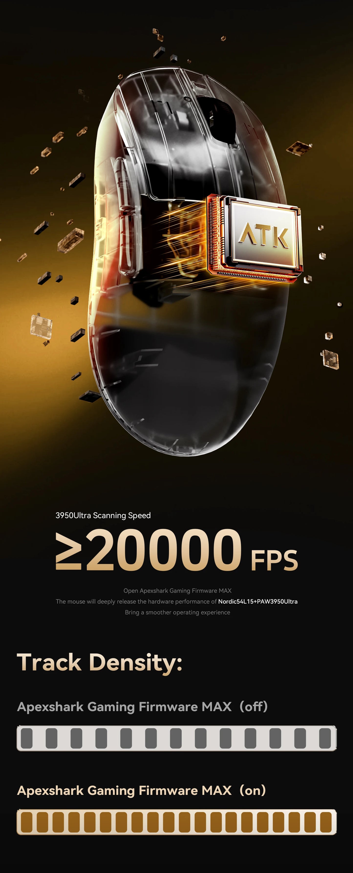 ATK A9 Air Ultimate Wireless Gaming Mouse Tri-Model Dual 8KHz PAW3950UItra 800mAh 42000DPI 750IPS Lightweight Ergonomic E-sports