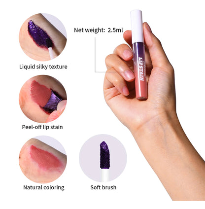 3pcs/set Lip Stain Peel Off And Reveal Long Lasting Waterproof Pink Lip Tint Transfer Proof Natural Lip Stain Tear Off Lip Gloss