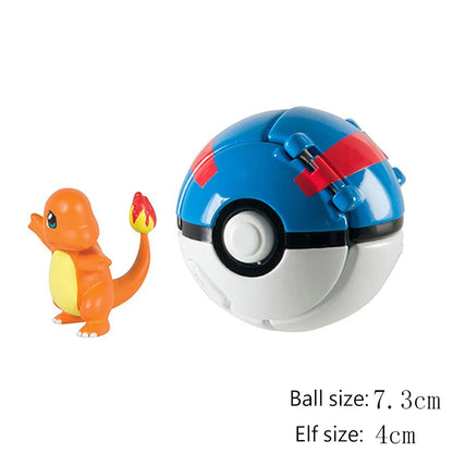 25 Styles Pokeball Figure Anime Figure Pokemon Elf Ball Toy Action Model Pikachu Mewtwo Charmander Kids Birthday Gifts Toys