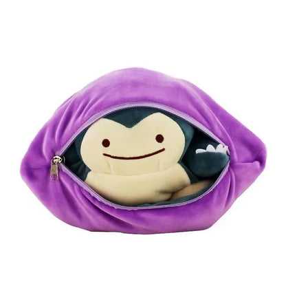 15/28cm Pokemon Ditto Snorlax Peluche Dolls Ditto Reversible Pillow Transform Snorlax Stuffed Doll Pillow Cushion Birthday Gifts