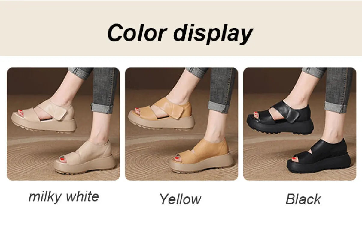 Women's Soft Muffin Sandals Breathable Retro Roman Sandals Thick Bottom Roman Women's Sandals
