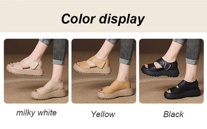 Women's Soft Muffin Sandals Breathable Retro Roman Sandals Thick Bottom Roman Women's Sandals