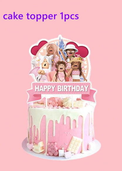 Roblox Cake Topper Party Set