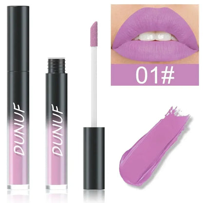 DUNUF 32 Color Matte Liquid Lipstick: Bold Pigment Non-Stick Lip Glaze