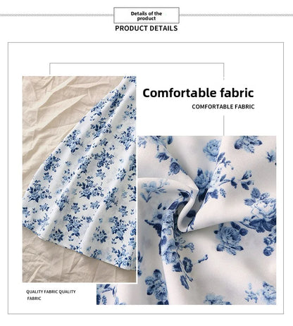French Style Floral Summer Mini Dress: Sleeveless Camisole with Tie Straps