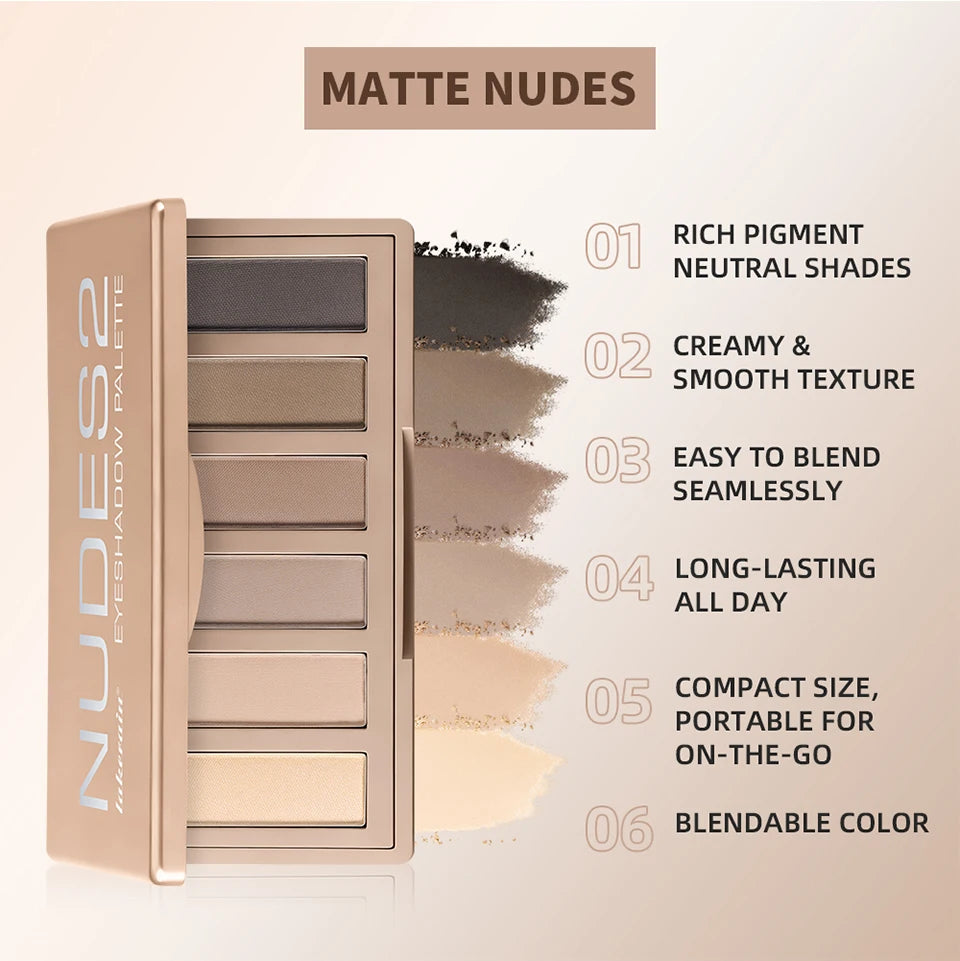 Lakerain Eyeshadow Palette Long-Lasting Eye Makeup Rich Pigment Neutral Shades Blendable Color Matte Nudes Eyeshadow Palette