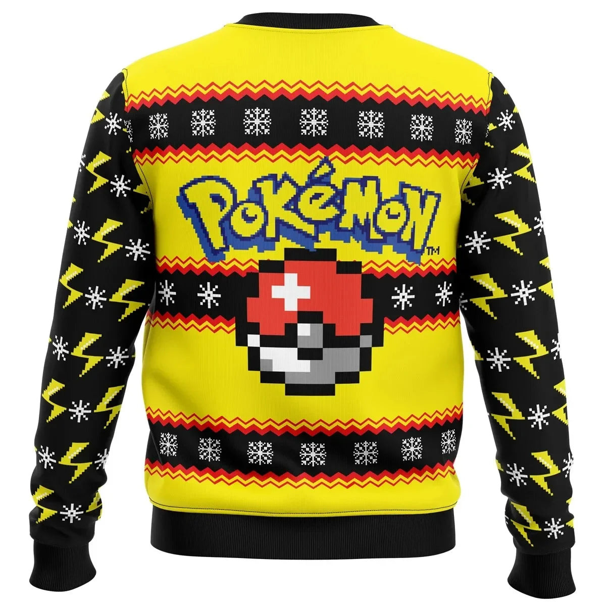 Bandai Pokemon Anime Peripheral Pikachu Adult Kids Ugly Christmas Crewneck Sweatshirt Soft Comfy Loose Plus Size Autumn Winter