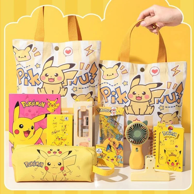 Cute Pokemon Pikachu Canvas Tote Bag Cartoon Anime Shopping Bag Reusable Lightweight school Portable Bag Daily Travel Gift Bag