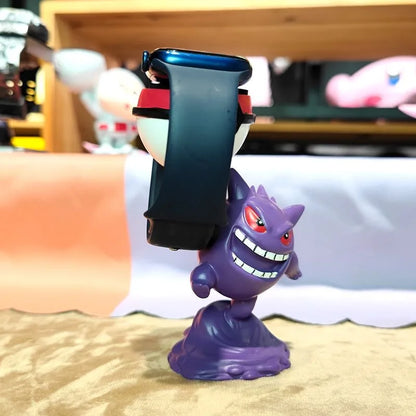 Gengar Pokemon Watch Charger Stand Creative Desktop Decoration Figure Cute Anime Ornament Home Office Desk Decor Collectible Toy