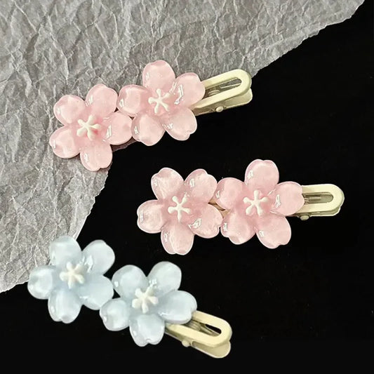 Jelly Cherry Blossom Hair Clips.