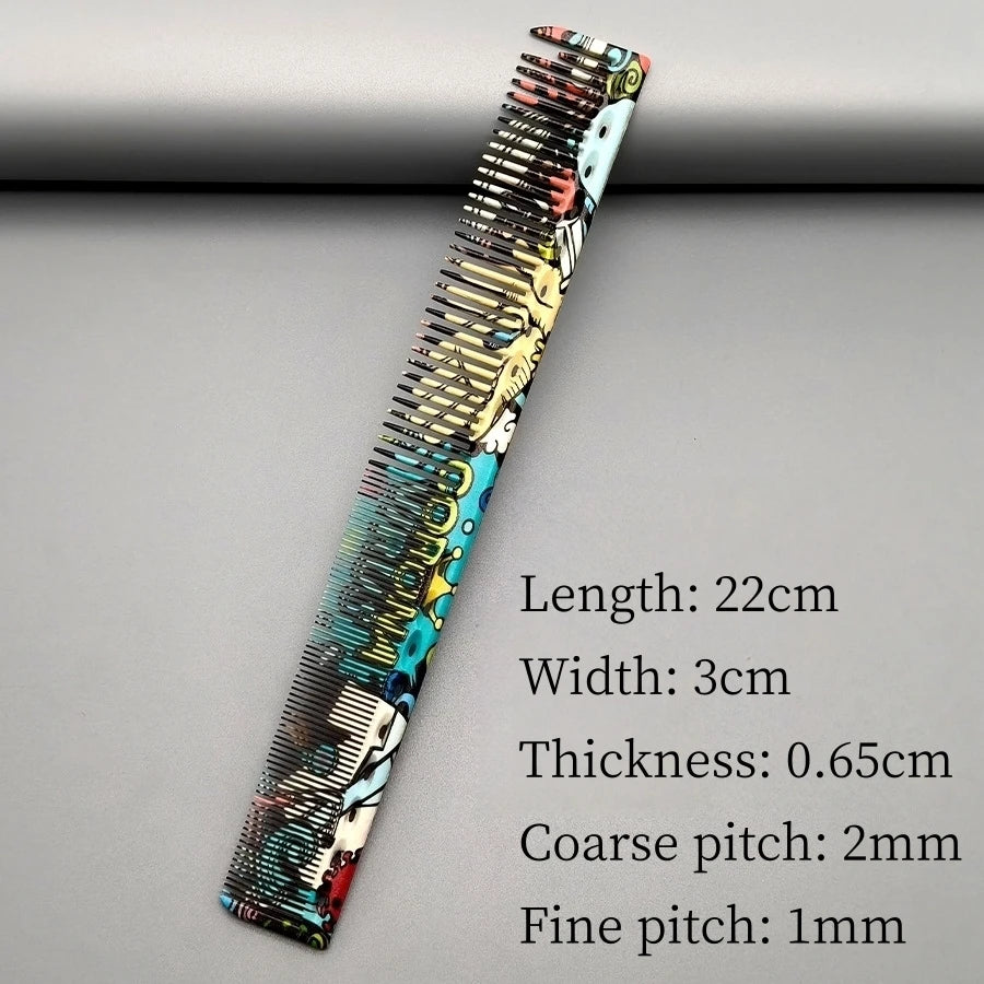 Hair Cutting Comb With Scale Cyan Yellow Ruler Haircut Combs Barber Shop Hairdressing Hairbrush Salon Styling Tools Y0521
