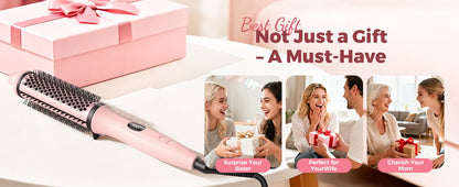 Thermal Brush 1.5 inch Dual PTC Heated Curling Styler 6 Temps with Negative Ions & Ceramic for Volumizing Straightener Curling