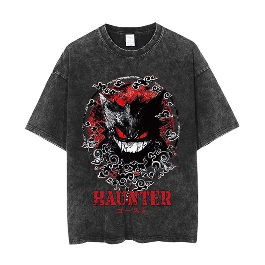 Pokemon Anime Retro Washed T-shirt Cotton Men's and Women's Summer New Item Plus Size T-shirt Y2K Loose Casual Short Sleeved Top