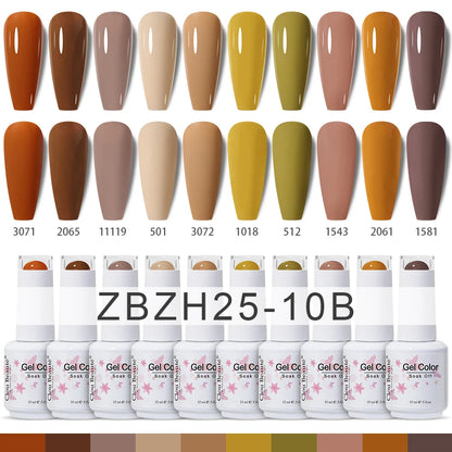 Clou Beaute 10/12/20/24pcs Gel Nail Polish Set Color 15ml White Glass Bottle Nail Art Kit Semi Permanent Gellack Nail Varnish